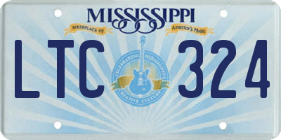 MS license plate LTC324