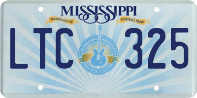 MS license plate LTC325