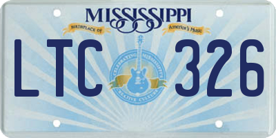 MS license plate LTC326