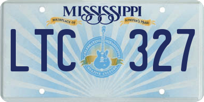 MS license plate LTC327