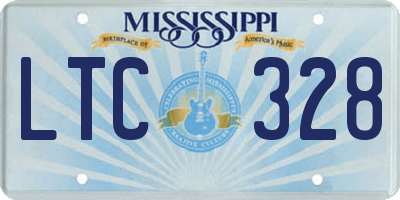 MS license plate LTC328