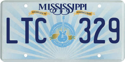 MS license plate LTC329