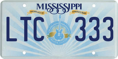 MS license plate LTC333