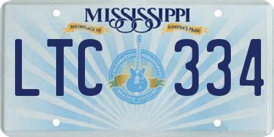 MS license plate LTC334