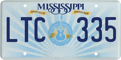 MS license plate LTC335