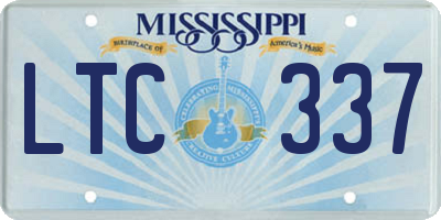 MS license plate LTC337
