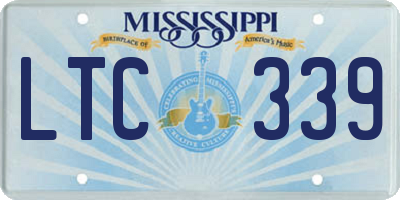 MS license plate LTC339