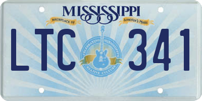 MS license plate LTC341