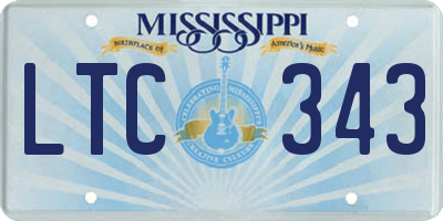 MS license plate LTC343