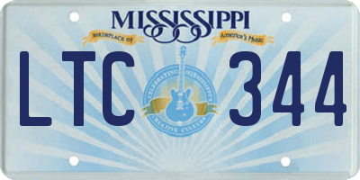 MS license plate LTC344
