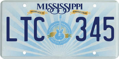 MS license plate LTC345