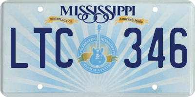 MS license plate LTC346