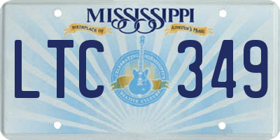 MS license plate LTC349