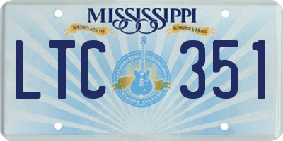 MS license plate LTC351
