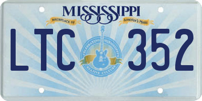 MS license plate LTC352