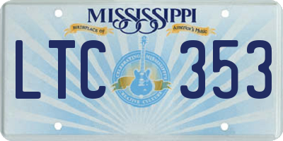 MS license plate LTC353