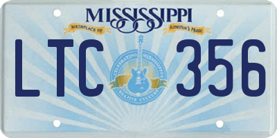 MS license plate LTC356