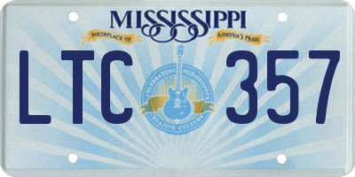 MS license plate LTC357
