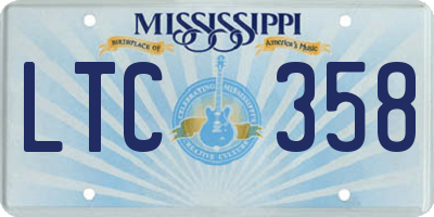 MS license plate LTC358