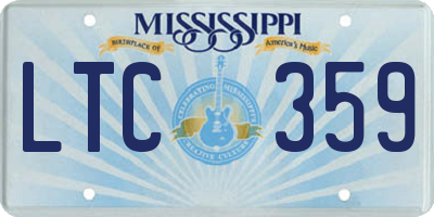 MS license plate LTC359