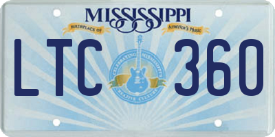 MS license plate LTC360