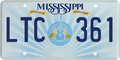 MS license plate LTC361