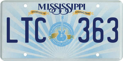 MS license plate LTC363