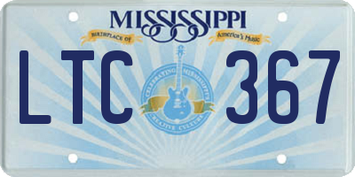 MS license plate LTC367
