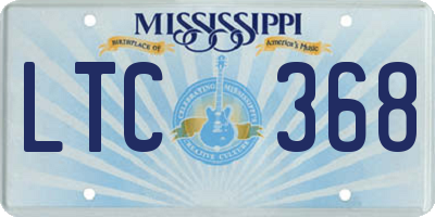 MS license plate LTC368