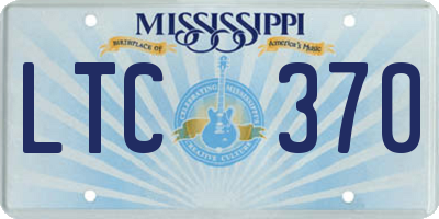MS license plate LTC370