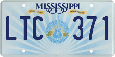 MS license plate LTC371