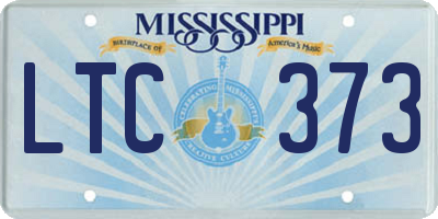 MS license plate LTC373