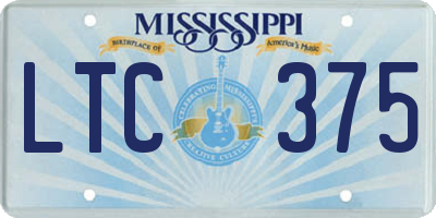 MS license plate LTC375