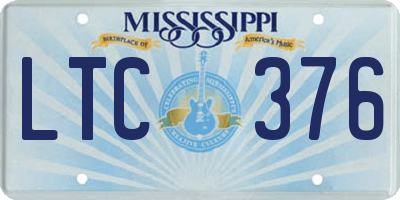 MS license plate LTC376