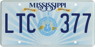 MS license plate LTC377