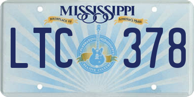 MS license plate LTC378