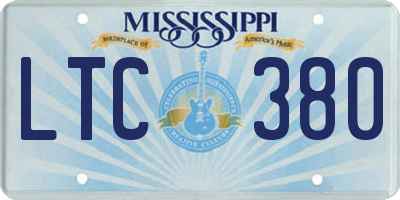 MS license plate LTC380