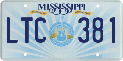 MS license plate LTC381