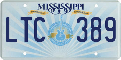 MS license plate LTC389