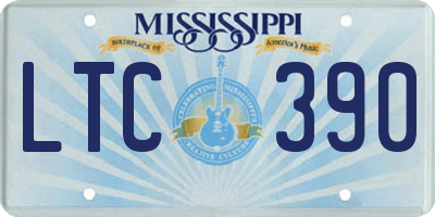 MS license plate LTC390