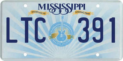 MS license plate LTC391