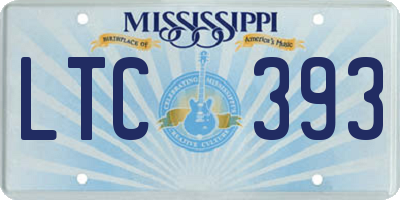 MS license plate LTC393