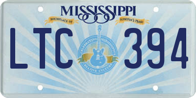 MS license plate LTC394