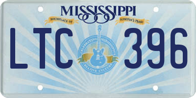 MS license plate LTC396