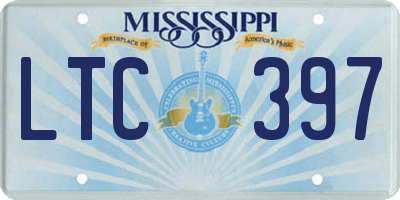MS license plate LTC397