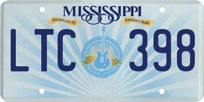 MS license plate LTC398