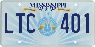 MS license plate LTC401