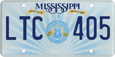 MS license plate LTC405