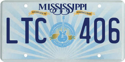MS license plate LTC406