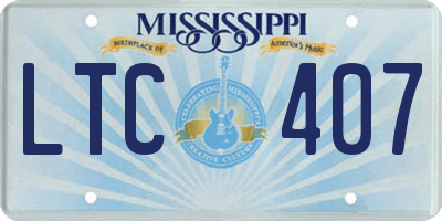 MS license plate LTC407